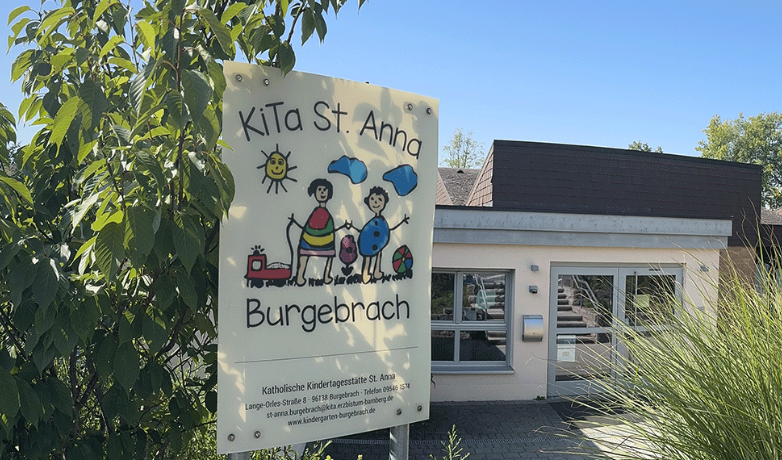 Slider im Kopf der Homepage der Kindertagesstätten Burgebrach - St. Anna mit Verlinkung