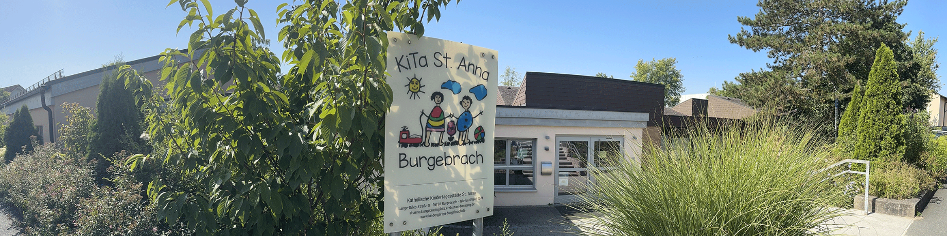 Slider im Kopf der Homepage der Kindertagesstätten Burgebrach - St. Anna mit Verlinkung