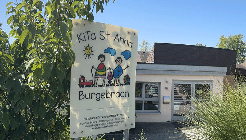 Slider im Kopf der Homepage der Kindertagesstätten Burgebrach - St. Anna mit Verlinkung