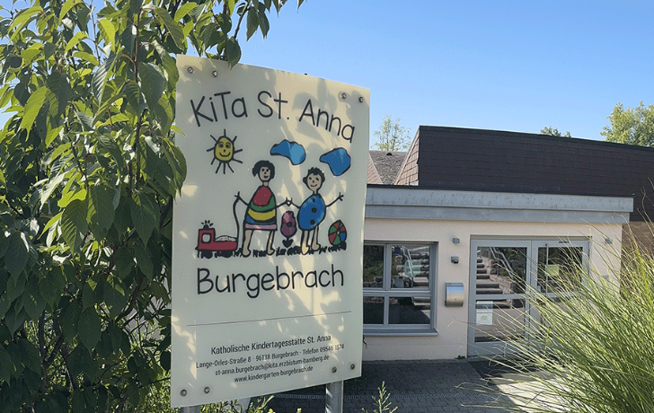 Slider im Kopf der Homepage der Kindertagesstätten Burgebrach - St. Anna mit Verlinkung