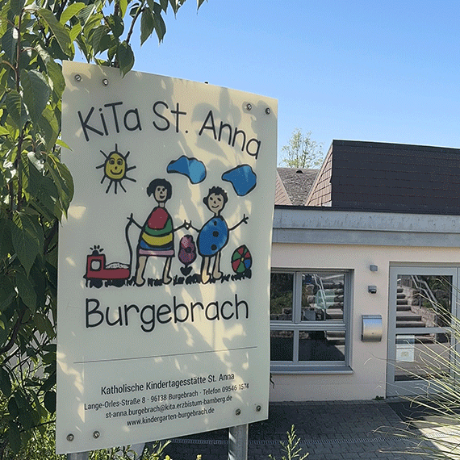 Slider im Kopf der Homepage der Kindertagesstätten Burgebrach - St. Anna mit Verlinkung